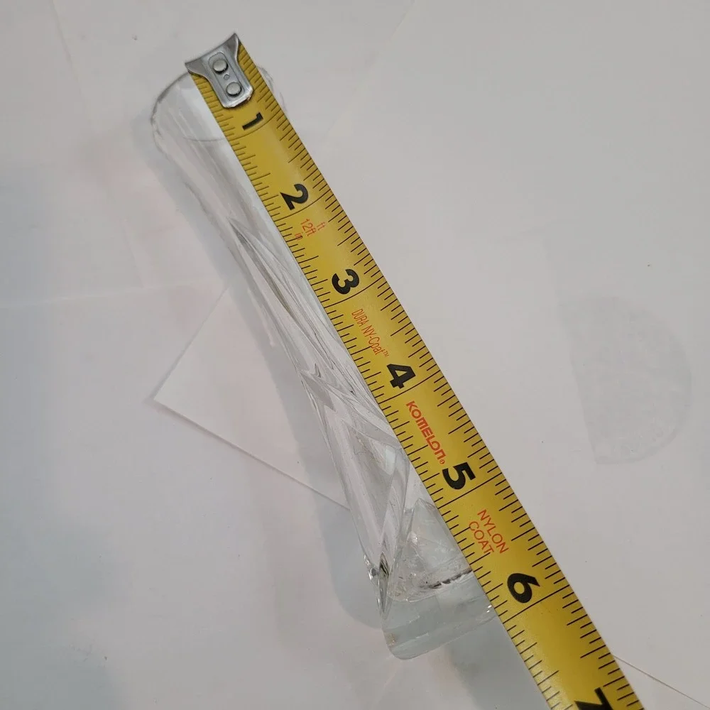 Vintage Cut Crystal Bud Vase 6 Inch Clear Geometric Tapered Glass